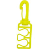 Yellow plastic dive gear retractor with carabiner clip and multiple attachment points