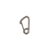 Stainless steel carabiner clip with spring-loaded gate mechanism for secure equipment attachment