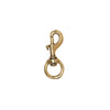 Brass swivel snap hook with spring-loaded mechanism and rotating attachment ring for marine use