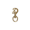 Brass swivel snap hook with spring-loaded gate and rotating ring for diving equipment attachment