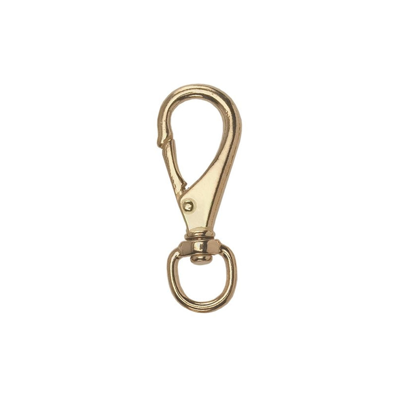 Brass lobster claw clasp with spring-loaded mechanism for secure equipment attachment