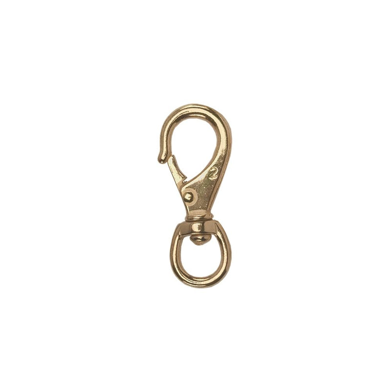 Brass lobster claw clasp with spring mechanism and rotating attachment ring for diving gear