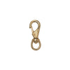 Brass lobster claw clasp with spring-loaded gate and swivel ring for marine equipment connections