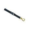 Black adjustable lanyard with side-release buckle and brass snap hook, designed for easy attachment and quick access.