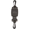 Double-ended black retractable gear clip with two plastic snap hooks
