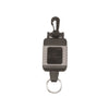 Single “The Gripper” retractable clip with black housing and striped gray sides