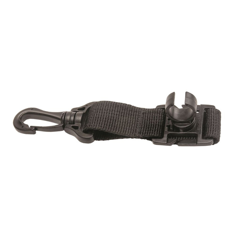 Scuba Hose Holder with Clip Attachment – Black Nylon Strap