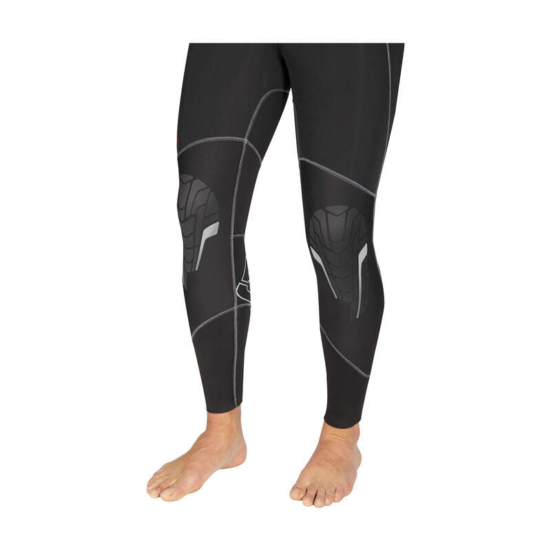 Black compression leggings with gray accents on a white background