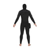 Black wetsuit with hood on a white background