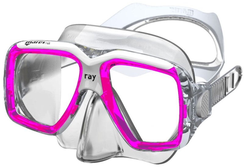 Mask RAY Dive and Snorkel Mask, Soft Leak-Free Silicone Skirt and Quick-Adjust Buckles-Scuba Schools of America