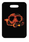 Innovate Scuba Concepts luggage tag featuring two tall ships sailing on a black and blue horizon design.