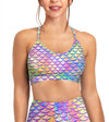 Eco-friendly Psychedelic Mermaid Bikini Sports Bra Hybrid