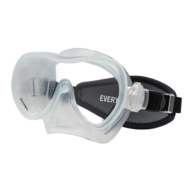 Oceanic Mini Shadow Mask (Ice) with Neo Strap – Frameless Dive Mask Product Photo