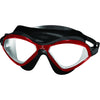 Innovate Scuba Concepts diving mask with red frame, black skirt and adjustable head strap