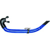 Blue curved snorkel tube with black mouthpiece and clip attachment by Innovative Scuba Concepts