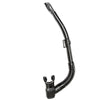 Black traditional J-shaped snorkel with mouthpiece and keeper by Innovative Scuba Concepts