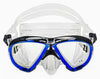 Innovative Scuba Concepts MSF2446 diving mask - clear silicone frame with blue trim accents and tempered glass lenses
