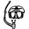 Innovative Scuba Concepts MSF3211 snorkel set - black diving mask with matching black snorkel tube and breathing apparatus