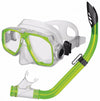 Green and clear diving mask with matching green snorkel tube by Innovative Scuba Concepts