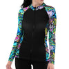 Eco-friendly Full Zip Up Neon Fish Frenzy Rash Guard