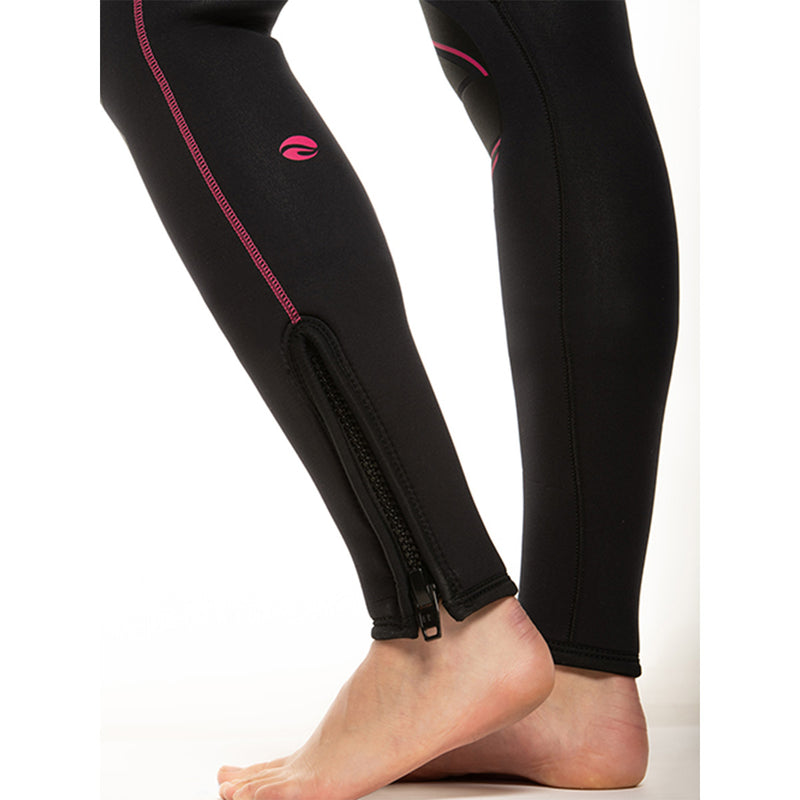 Black leggings with pink accents on a white background