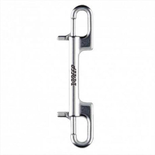 XDEEP NX GEN stainless steel double-ended bolt snap, side view.