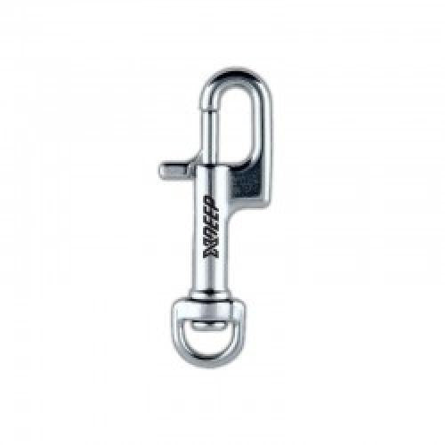 XDEEP NX GEN small stainless steel swivel bolt snap, side view.