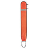 XDEEP Opened Simple DSMB, Orange, 140 cm long with 3M Scotchlite Solas reflective tape for enhanced underwater visibility and safety