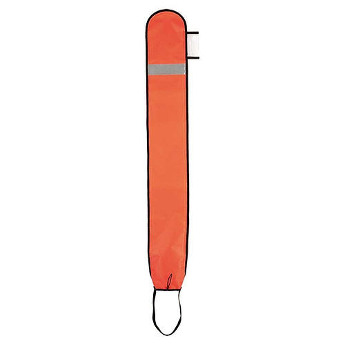 XDEEP Opened Simple DSMB, Orange, 140 cm long with 3M Scotchlite Solas reflective tape for enhanced underwater visibility and safety
