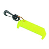 Innovate Scuba Concepts yellow plastic lobster gauge showing swivel connection and black lanyard attachment point for underwater use