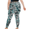 Plus Size Eco-Friendly Electric Blue Octofloral Leggings