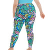 Plus Size Eco-Friendly Neon Fish Frenzy Contour Leggings