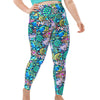 Plus Size Eco-Friendly Neon Fish Frenzy Contour Leggings