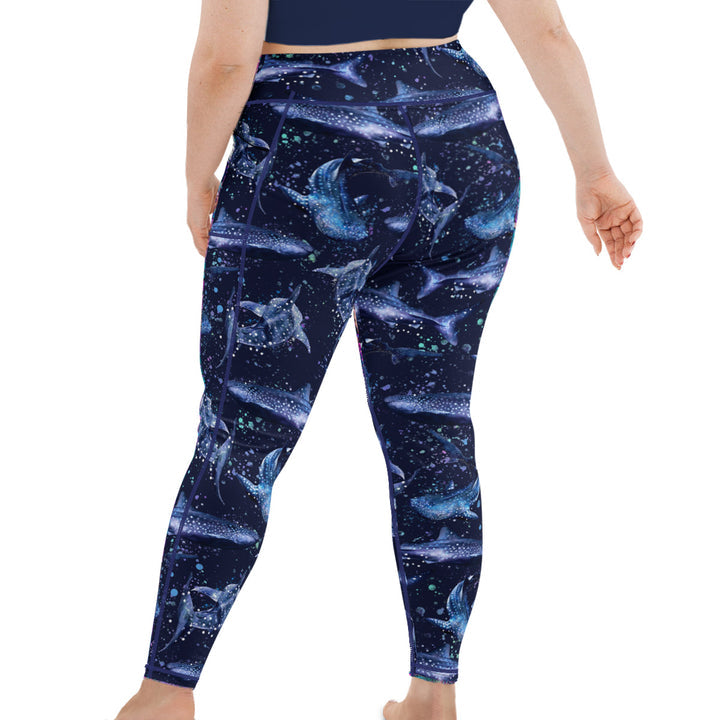 Eco-Friendly Whale Shark Wonderland Plus Size Leggings