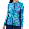 Plus Size Eco-friendly Full Zip Up Turtle Tie Dye Rash Guard