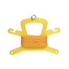 Yellow line holder with orange polypropylene line for diving safety and surface marker buoy deployment