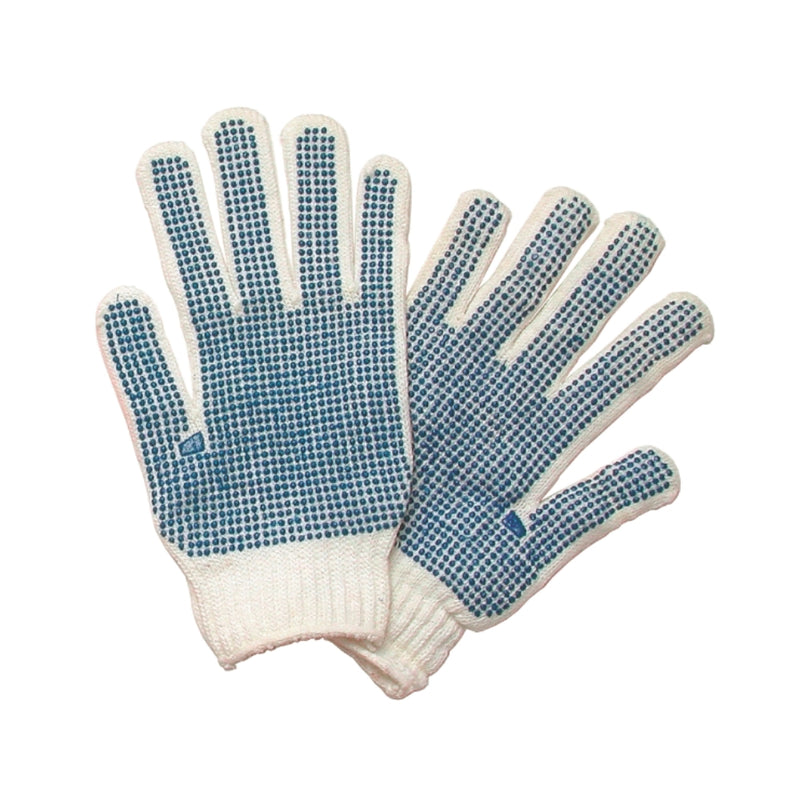 Heavy-Duty Grip Gloves with Blue Dotted Palms – Industrial-style scuba gloves offering secure grip and flexible movement with full finger rubber dot texture.