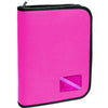 Bright pink scuba diving logbook cover with zipper and dive flag emblem - Innovate Scuba Concepts