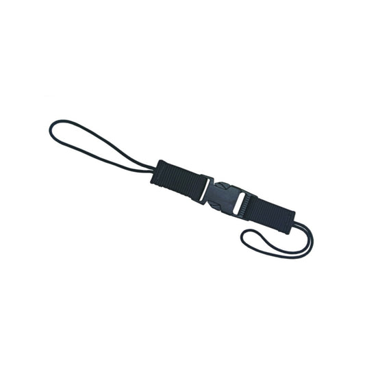 Black Safety Lanyard with Quick-Release Buckle and Wrist Loop
