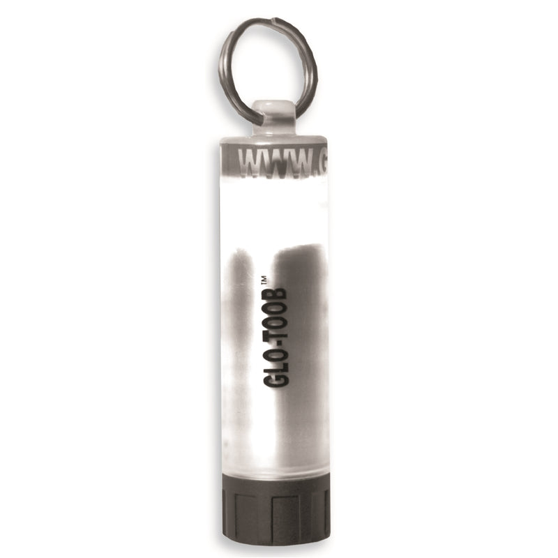 White GLO-TOOB underwater marker light with metal ring - Innovate Scuba Concepts safety signaling device
