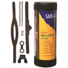 Innovative Scuba Concepts Standard Rubber Save-A-Dive Kit with black carrying case, containing brown rubber dive tools including strap wrenches, pick tools, O-rings, mouthpiece, mask strap, fin strap, snorkel keeper, and nylon tie wraps for scuba equipment repairs