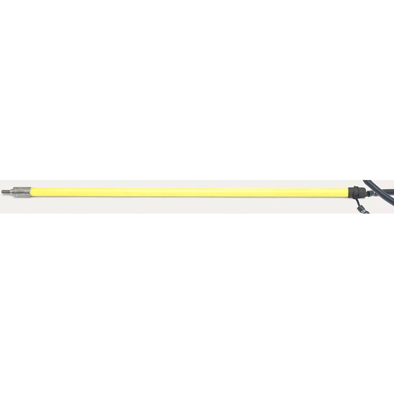 Yellow spear shaft with black loading notch and attachment point for spearfishing - Innovative Scuba Concepts