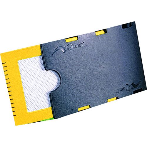 Two underwater writing slates - yellow and gray - showing interlocking design with white mesh writing surfaces