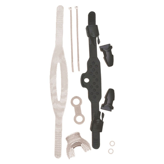 Innovative Scuba Concepts dive knife accessories kit including white silicone straps, black knife sheath, mounting hardware and O-rings