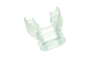 Clear transparent silicone snorkel keeper showing curved flexible design