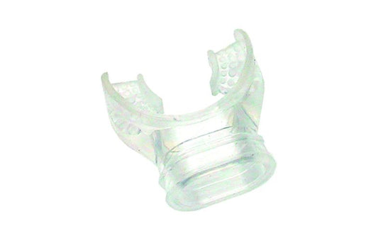 Clear transparent silicone snorkel keeper showing curved flexible design