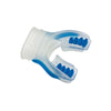 Clear and blue scuba regulator mouthpiece with blue accents and translucent ergonomic design by Innovative Scuba Concepts