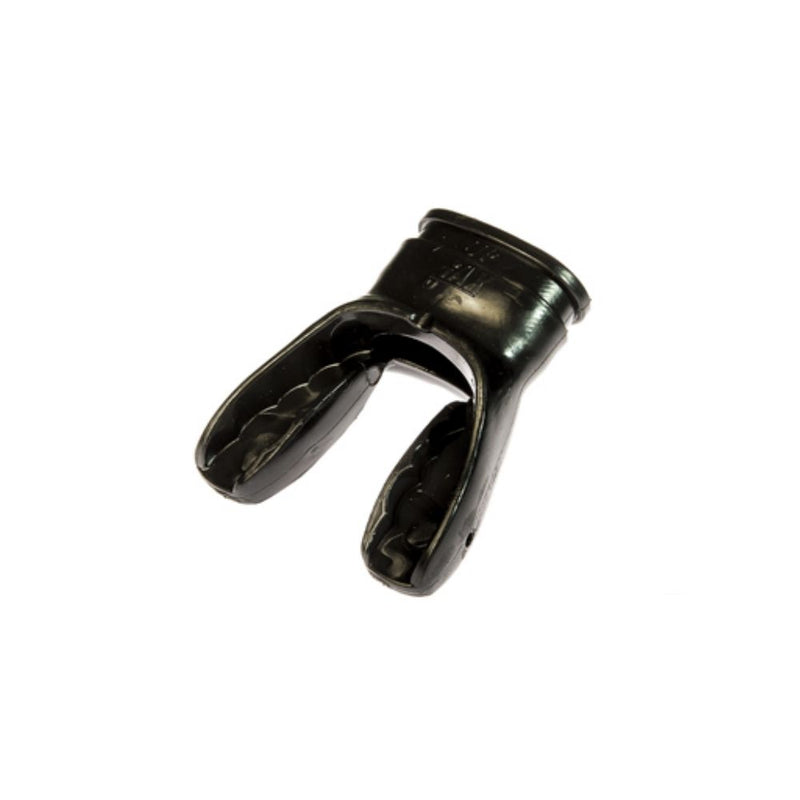 Innovative Scuba Concepts black silicone scuba mouthpiece with standard bite design.