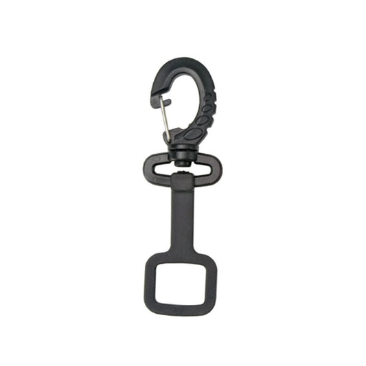 Innovative Scuba Concepts black clip-on snorkel keeper with swivel hook attachment