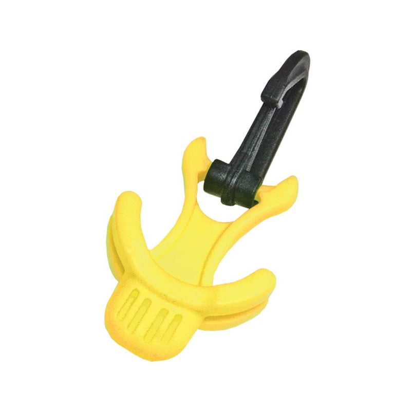 Innovative Scuba Concepts yellow octopus holder with clip attachment for diving regulators